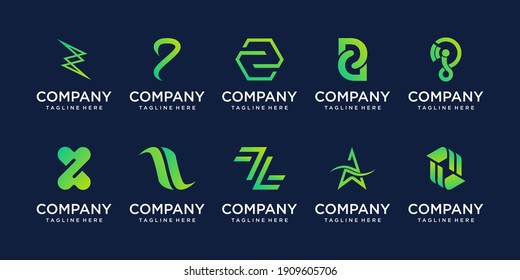 Set of collection initial letter Z logo template. icons for business of fashion, sport, automotive.
