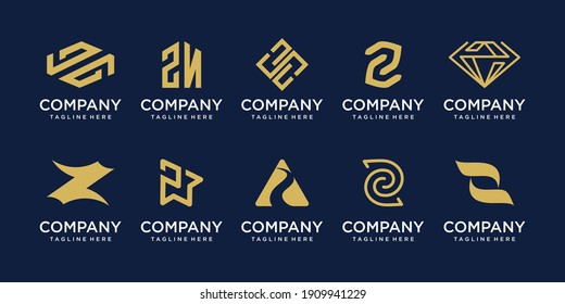 Set of collection initial letter Z logo template. icons for business of fashion, sport, consulting.