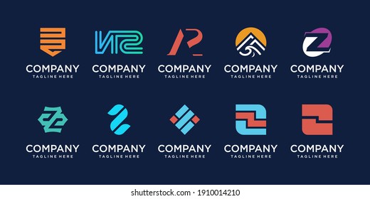 Set of collection initial letter Z logo template. icons for business of fashion, sport, automotive, technology digital.