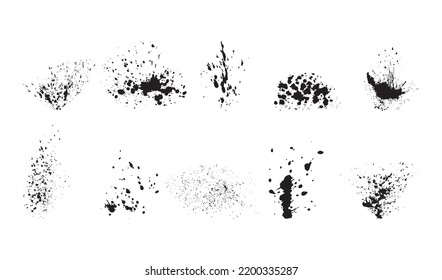 Set of collection ink splatters 