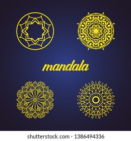 set or collection of islamic Flower Mandala. Vintage decorative elements. Oriental pattern, vector illustration. Islam, Arabic, Indian, moroccan,spain, turkish, pakistan, mystic, ottoman motifs