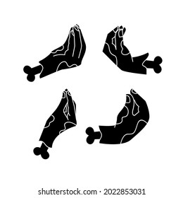 set collection italian pinecone hand gesture logo icon design vector illustration