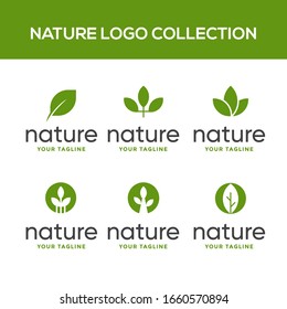 set collection of leaf logo,nature symbol, agriculture sign template