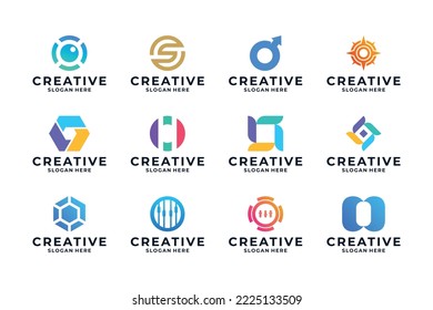 Set von Kollektionsbrief O Logo Design Vorlage.