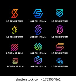 Satz Sammlung von Letter S-Symbol-Logo-Design für Unternehmen mit abstraktem Stil