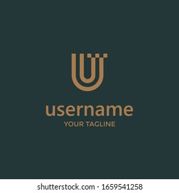 colección set de letra u logotipo moderno