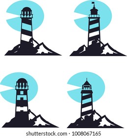 Set collection lighthouse logo