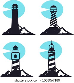 Set collection lighthouse logo