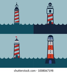 Set collection lighthouse logo
