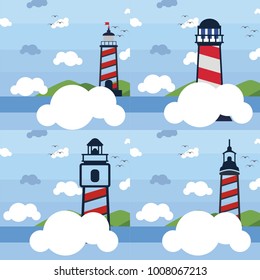 Set collection lighthouse logo