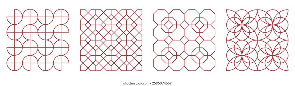 Set, collection of line geometric shapes pattern. Trendy set with shapes different style. Bauhaus, futuristic, memphis. set of black bauhaus shapes, geometric abstract shapes. Modern seamless element	