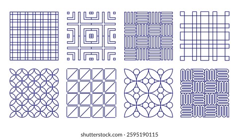 Set, collection of line geometric shapes pattern. Trendy set with shapes different style. Bauhaus, futuristic, memphis. set of black bauhaus shapes, geometric abstract shapes. Modern seamless element