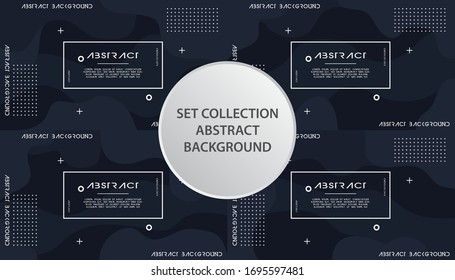 set collection liquid color background banner design. dynamic textured geometric elements design with dots decoration. can be used on posters,banner,web and any more