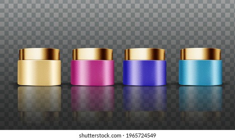 set collection luxury color face cream transparent background