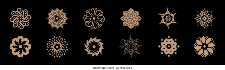 Set of collection luxury floral ornament beauty logo design abstract