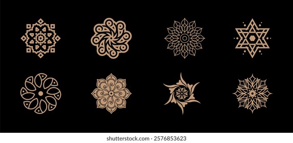 Set of collection luxury floral ornament beauty logo design abstract