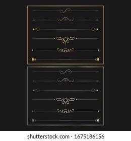 Set Collection of luxury Ornament Elements on Black Background