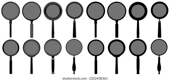 Set collection magnifying glass icon symbol design vector illustration