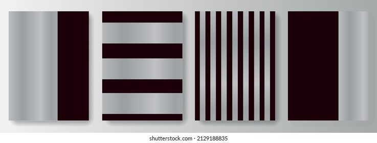 Set Collection Of Maroon Backgrounds With Silver Elements