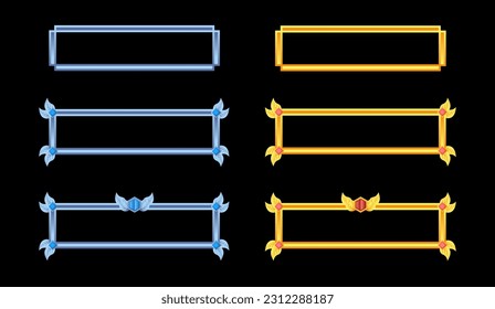 set collection medieval border game.silver and gold border element