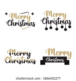 Set, collection Merry Christmas, 2021, simple lettering typographies, gifts or invitational card, invitation, decorated can be used on websites, invitational cards, visit cards, promotions EPS Vector