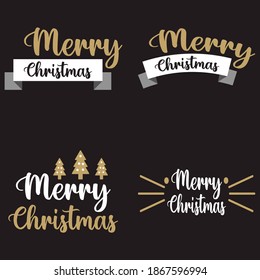 Set, collection Merry Christmas, 2021, simple lettering typographies, gifts or invitational card, invitation, decorated can be used on websites, invitational cards, visit cards, promotions EPS Vector