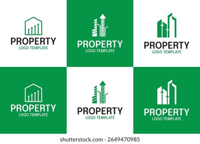 Set collection of modern real estate growth logo design vector icon