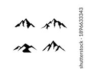set collection Mountain black logo icon design vector flat illustration
