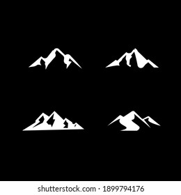 set collection Mountain black logo icon design vector flat illustration