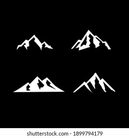 set collection Mountain black logo icon design vector flat illustration