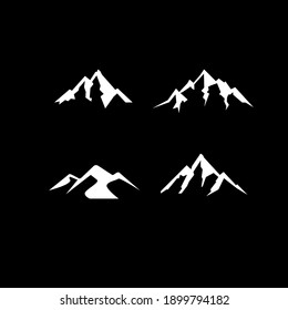 conjunto colección Montaña negro logo diseño vectorial ilustración plana