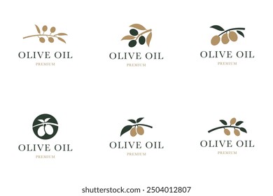 Set de colección de aceite de oliva logo de diseño de Ilustración vectorial idea de Plantilla
