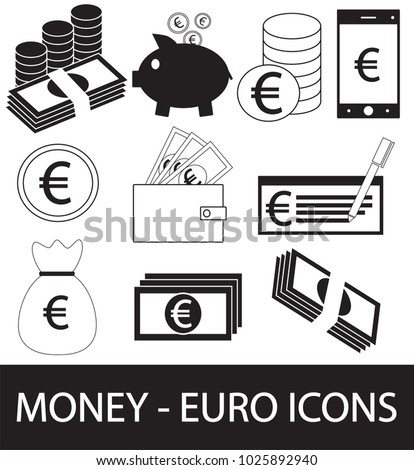 Bills Currency Euro Euro Sign Money Sign Icon | 9 Ways To ...