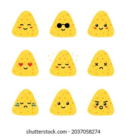 Set Collection Pack Nacho Chips Emoji Stock Vector (Royalty Free ...