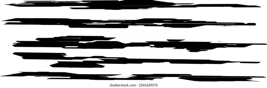 set collection of paint brush lines on white background.