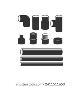 Set Collection of Pipe Connection for Water Oil Industries Illustration Vector
