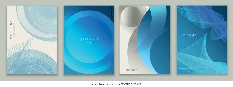 Establecer cartel de colección o Fondo de pantalla con Formas de gradiente abstracto. Folleto Plantilla de folleto de Anuncio. Fondo de la portada. Vector moderno telón de fondo. Diseño gráfico. Espacio de copia de presentación