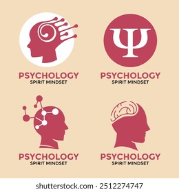 Set of collection Psychology and Therapy Emblem Idea Design