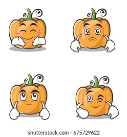 Set collection pumpkin character cartoon style