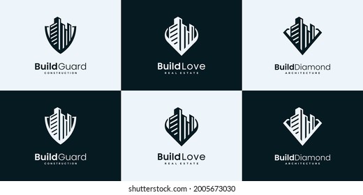 Set collection real estate logo design templates.