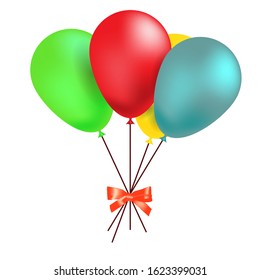 Set of collection realistic colorful balloons isolated on white background. Can use element greeting card, celebrating poster, banner event, festival flyer, grand opening corporate