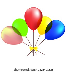 Set of collection realistic colorful transparent balloons isolated on white background. Can use element greeting card, celebrating poster, banner event, festival flyer, grand opening corporate