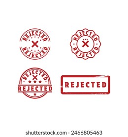 set of collection rejected stamp vector logo design emblem circle