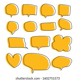 Set, collection of Retro blank comic bubbles and elements set. Vector illustration, vintage design, pop art style - vector illustration