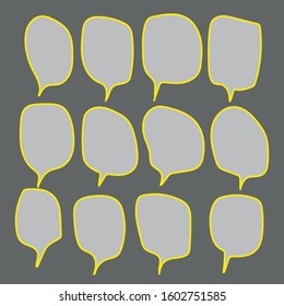 Set, collection of Retro blank comic bubbles and elements set. Vector illustration, vintage design, pop art style - vector illustration