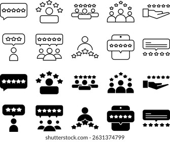 Set of Collection Review Rating Icon