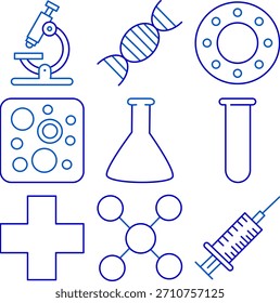 Conjunto de Ciencia de Colección Icono de laboratorio