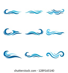 set collection sea logo template, wave vector designs, eps10