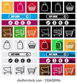Set collection of shopping icons. Several buttons.