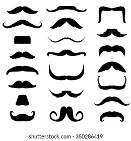 a set of collection of silhouettes mustaches for party and activities